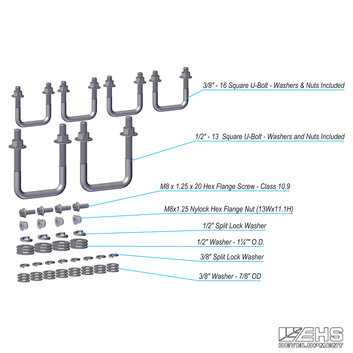 Replacement Hardware Kit for EHS Mower & Tractor Canopies